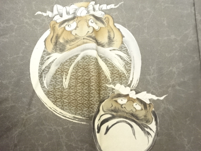 アンティーク　達磨模様男物長襦袢